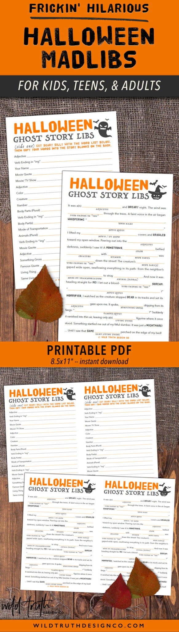 Printable Ghost Story Mad Libs Printable Mad Libs Printable Ghost Story Mad Libs Printable Mad Libs