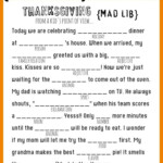 Thanksgiving Mad Libs Printable Thanksgiving Mad Lib Free